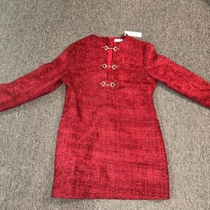 Commense Red Long Sleeve Dress